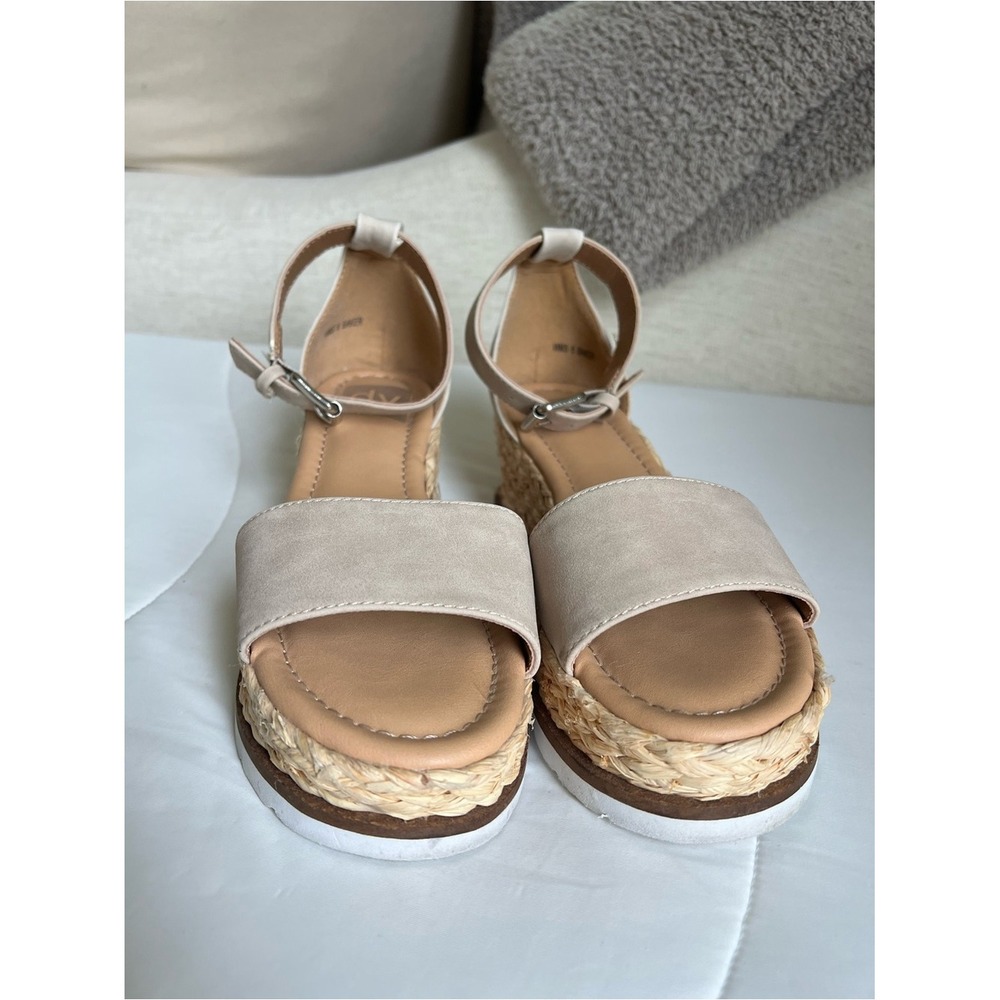 Dolce Vita Women's Neutral Espadrille Platform Sandals with Ankle Strap size 6